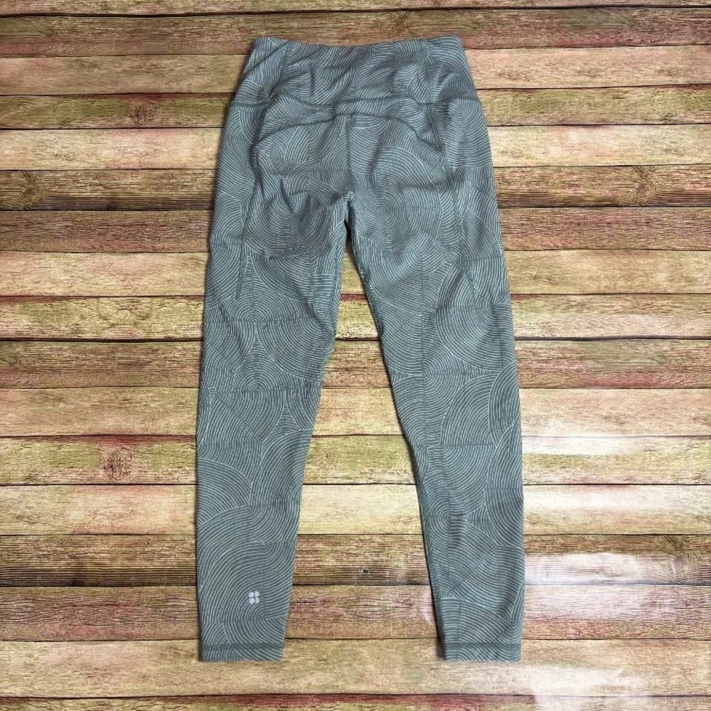 Sweaty Betty green‎ patterned leggings, super soft sz sm. Item 445